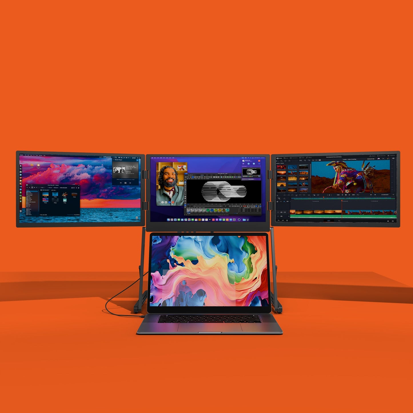 Pandoria™ Horizon: Portable Triple-Screen Monitor (15.5" Full HD)