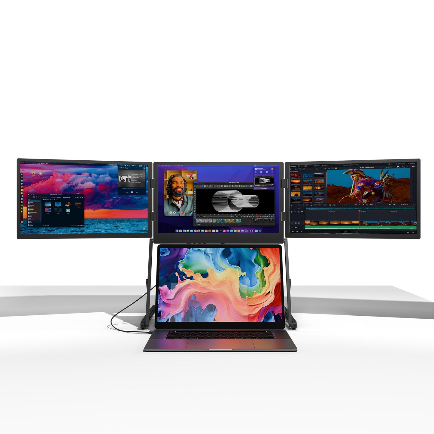 Pandoria™ Horizon: Portable Triple-Screen Monitor (15.5" Full HD)