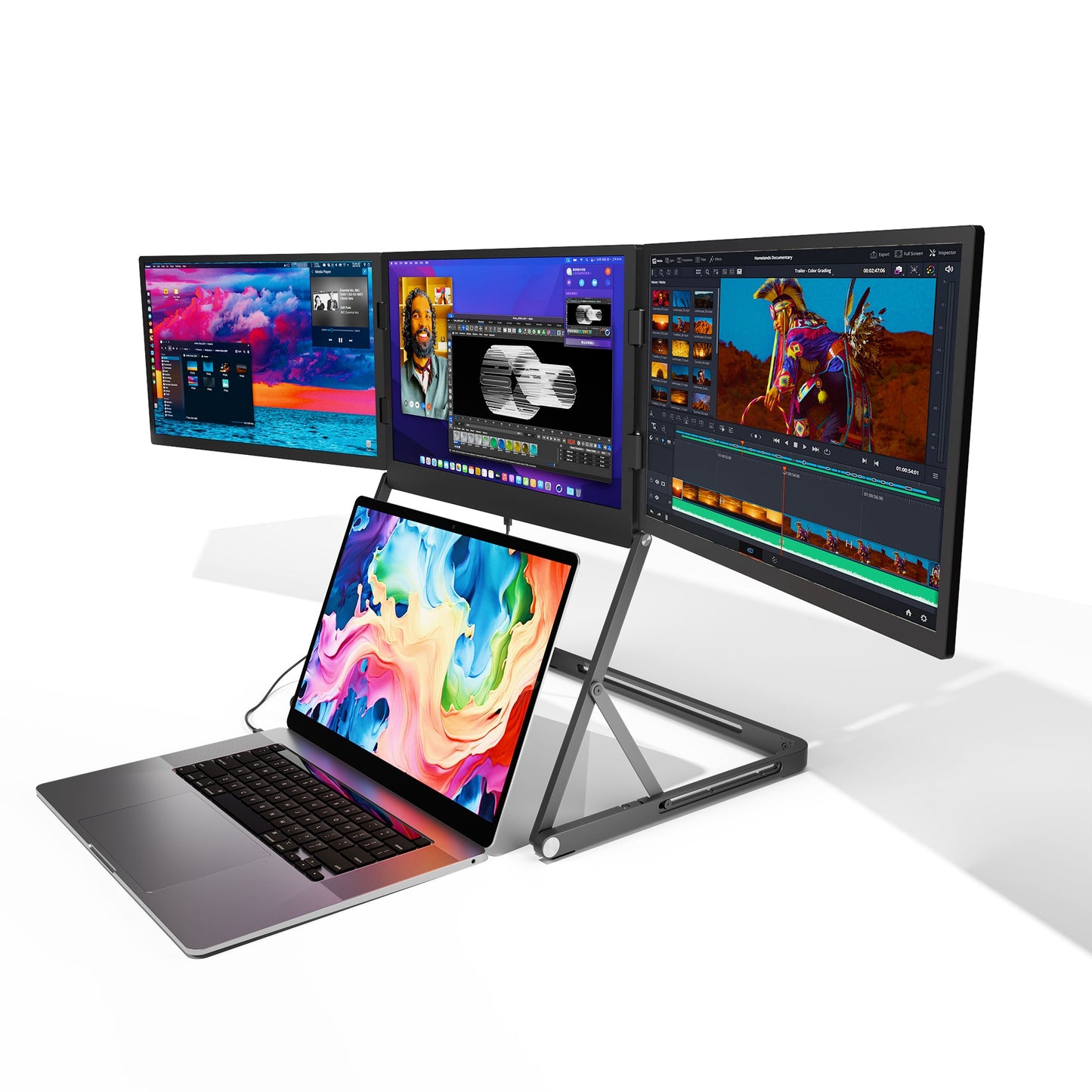 Pandoria™ Horizon: Portable Triple-Screen Monitor (15.5" Full HD)
